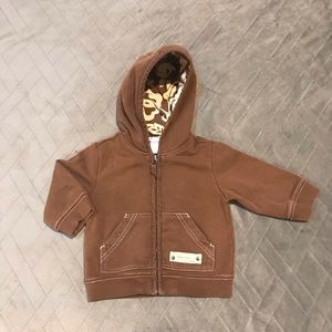 Janie and Jack brown hoodie Sz 6-12 mths